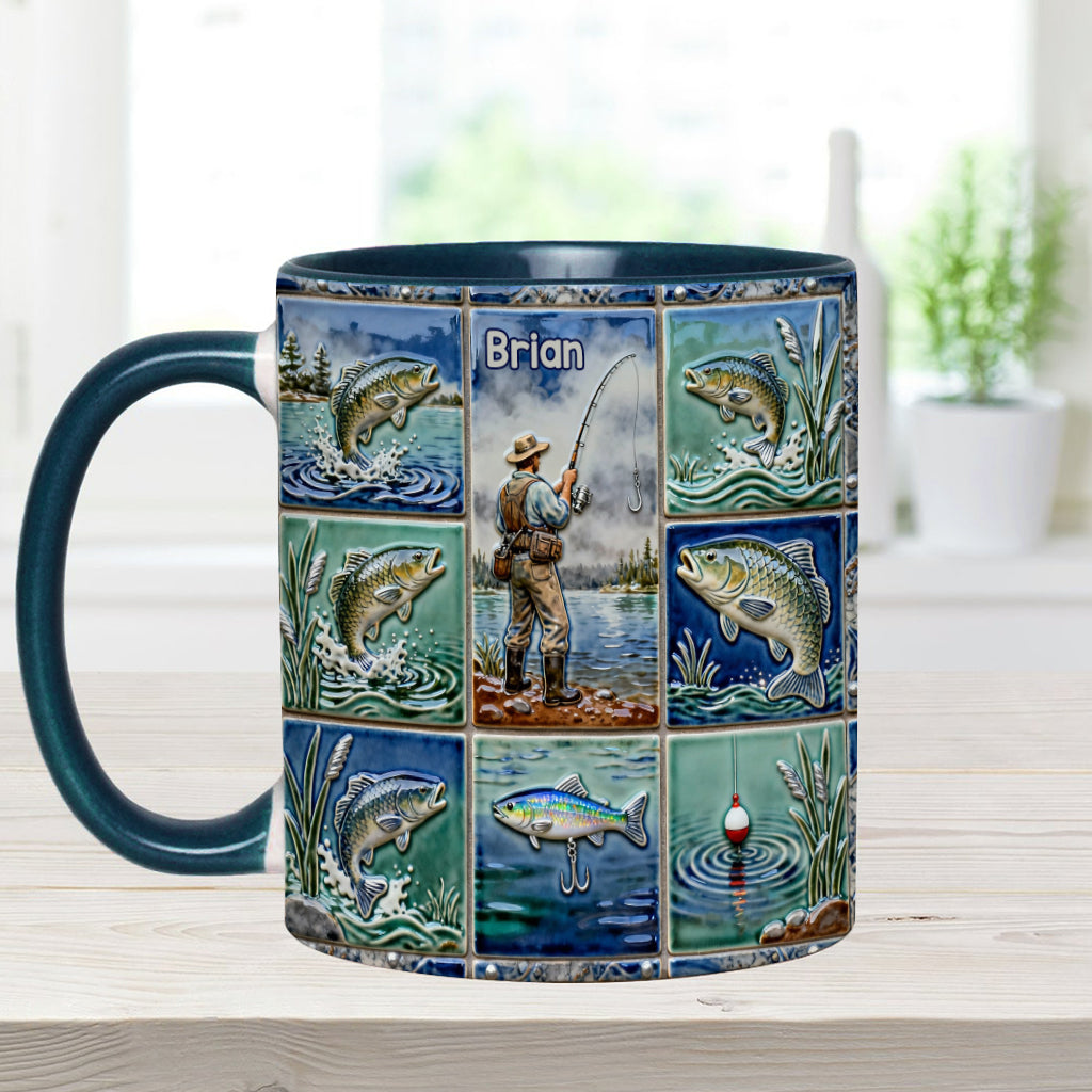 Love Fishing - Personalized Fishing Accent Mug