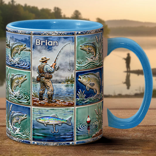 Love Fishing - Personalized Fishing Accent Mug