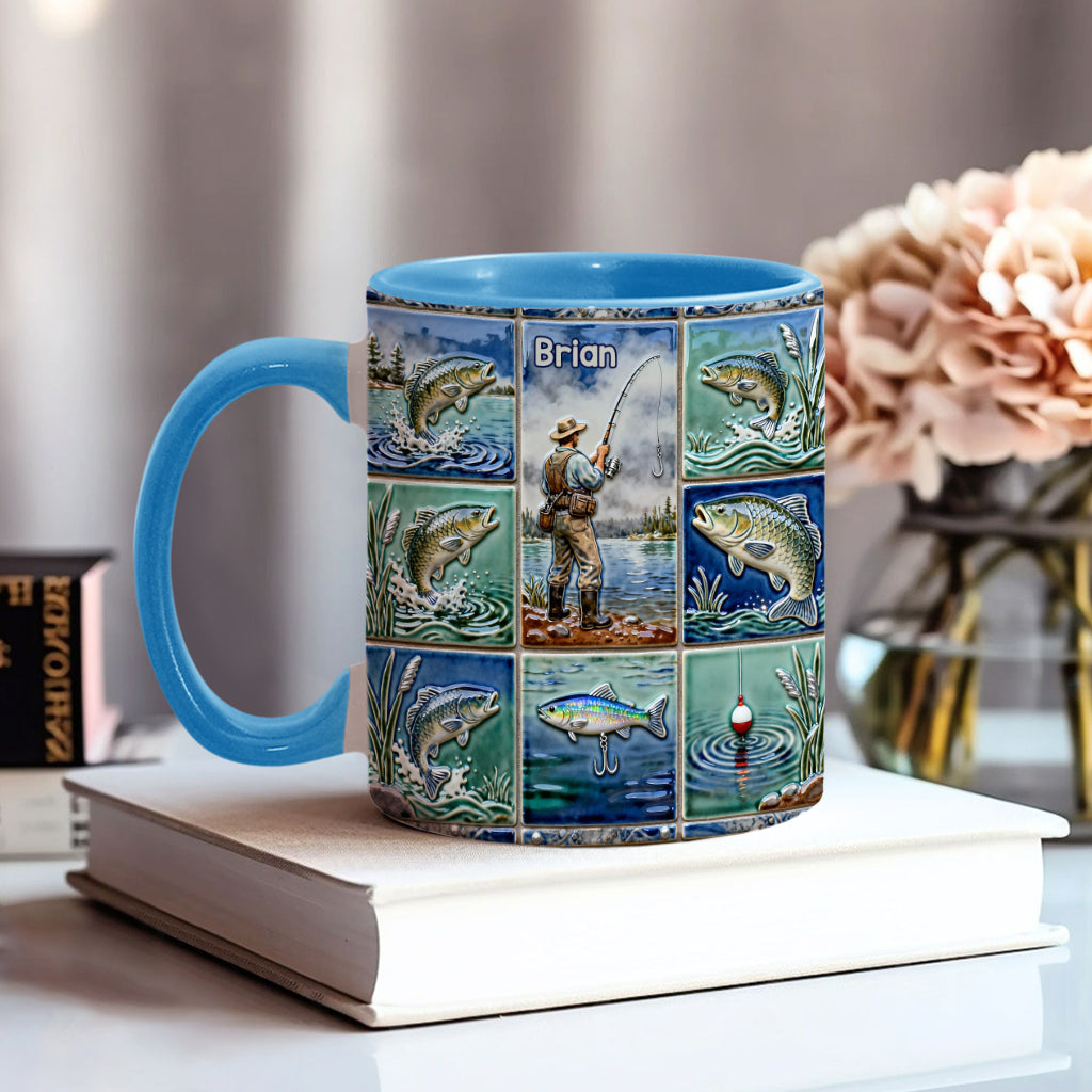 Love Fishing - Personalized Fishing Accent Mug