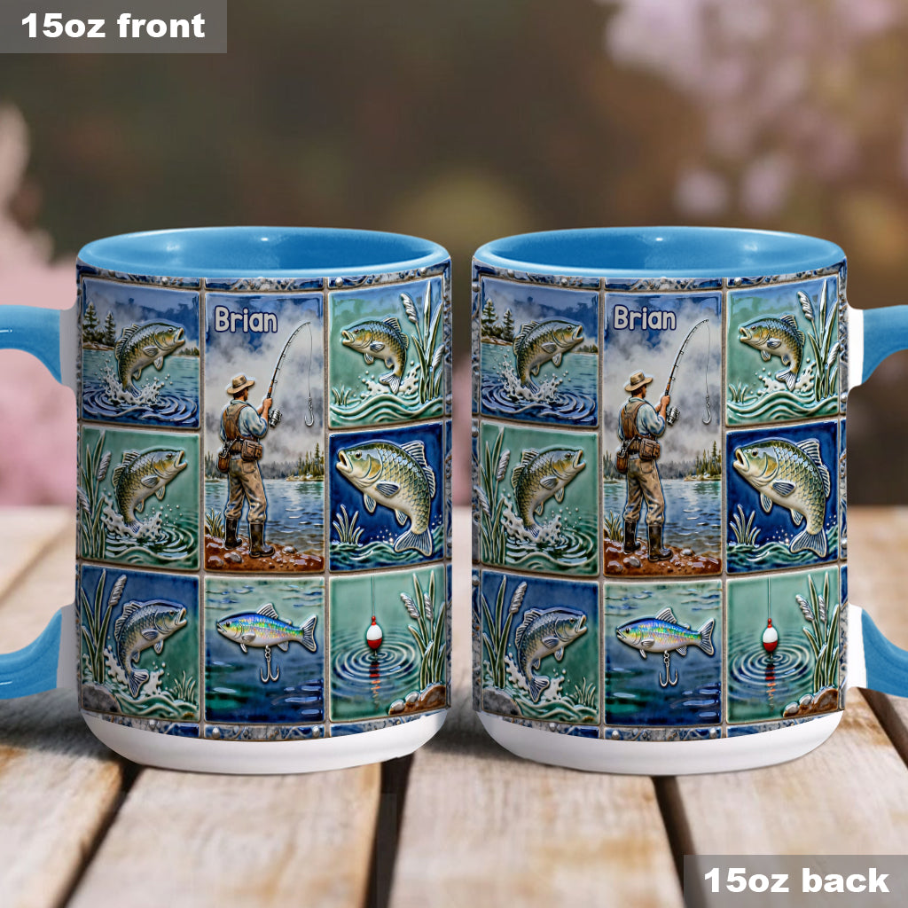 Love Fishing - Personalized Fishing Accent Mug
