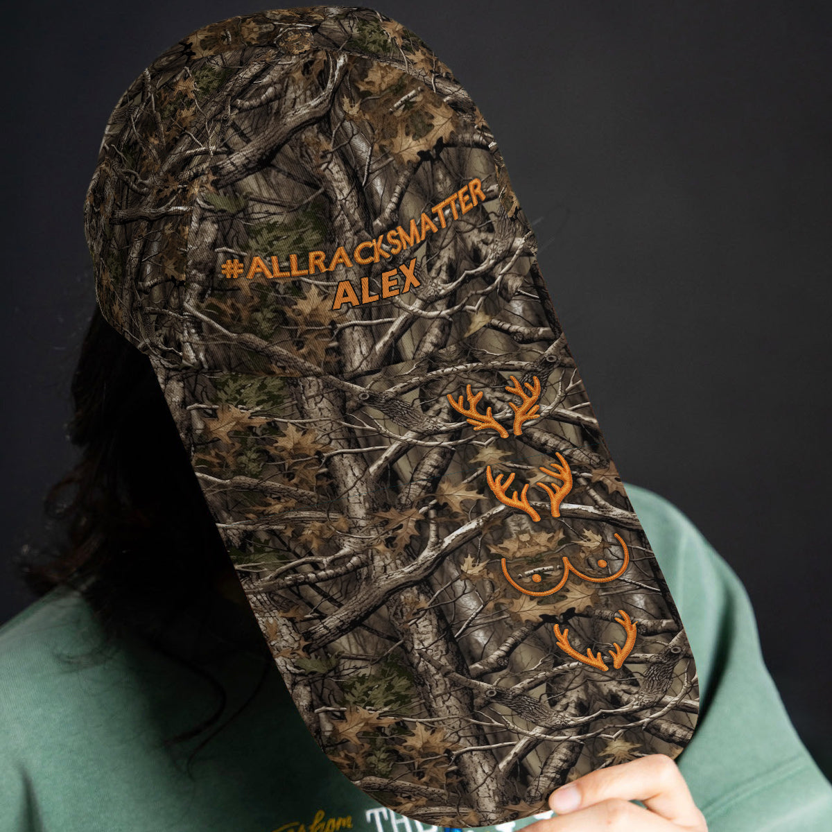 All Racks Matter Camo - Personalized Hunting Extra Long Bill Hat