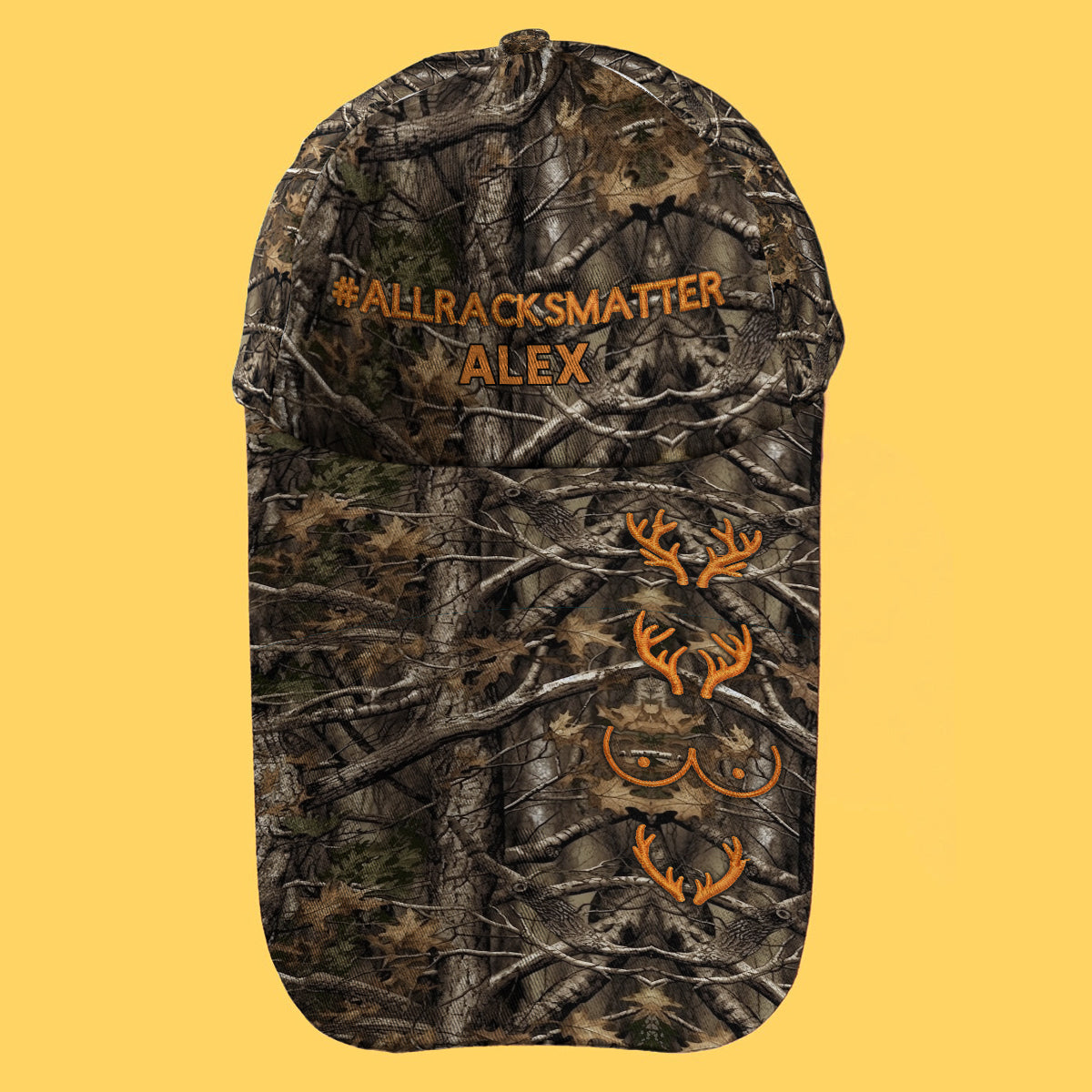 All Racks Matter Camo - Personalized Hunting Extra Long Bill Hat