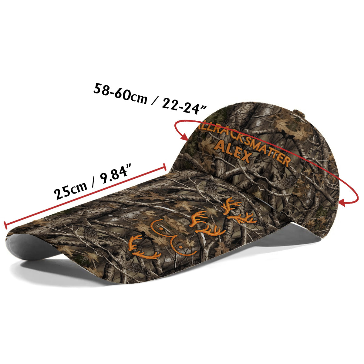 All Racks Matter Camo - Personalized Hunting Extra Long Bill Hat