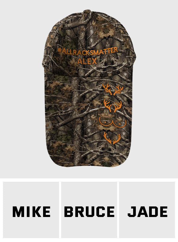 All Racks Matter Camo - Personalized Hunting Extra Long Bill Hat