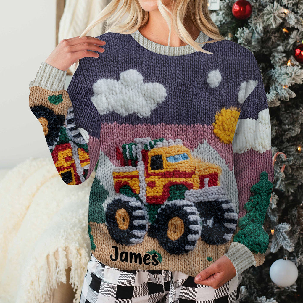 Love Truck - Personalized Kid Ugly Sweater