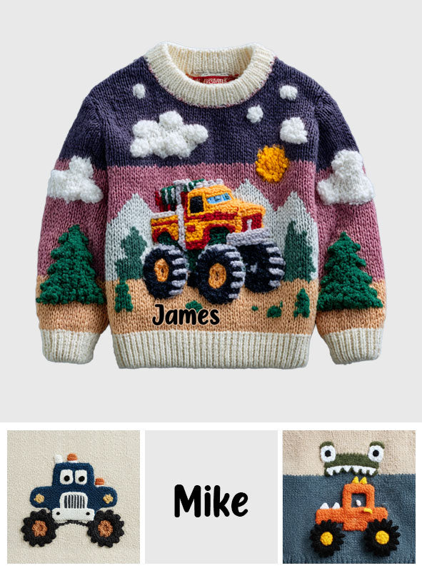 Love Truck - Personalized Kid Ugly Sweater