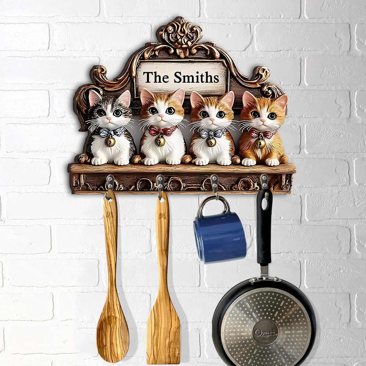 Welcome Home - Personalized Cat Custom Shaped Hanging Rack