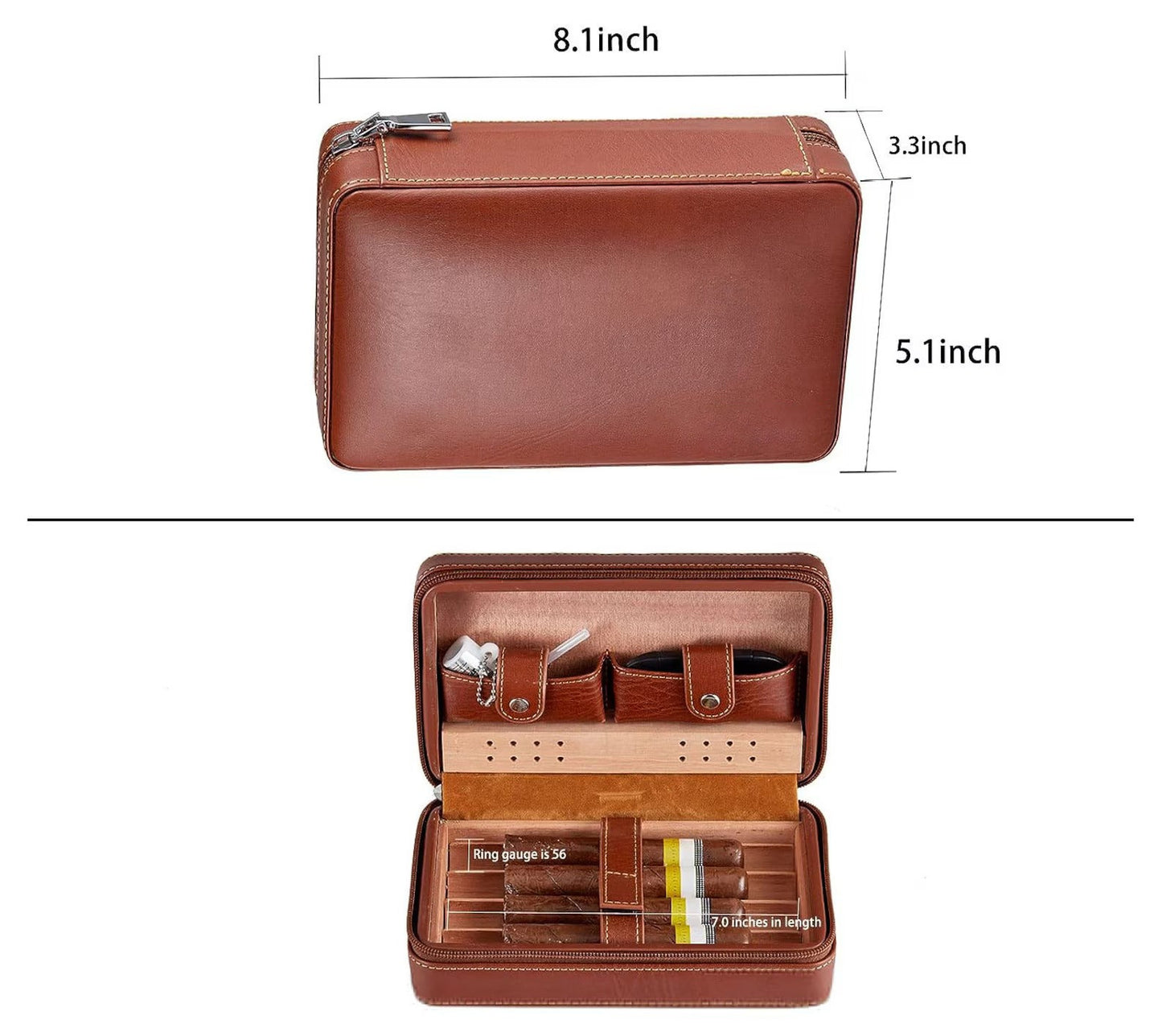 Whiskey and Cigar Club - Personalized Whisky Travel Cigar Humidor Case