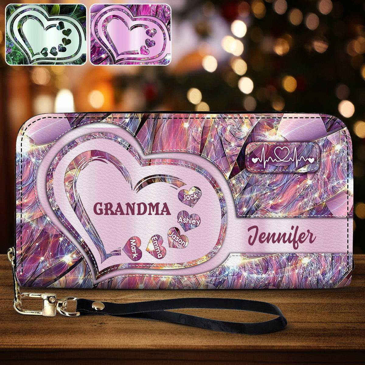 Best Grandma Ever - Personalized Grandma Leather Long Wallet