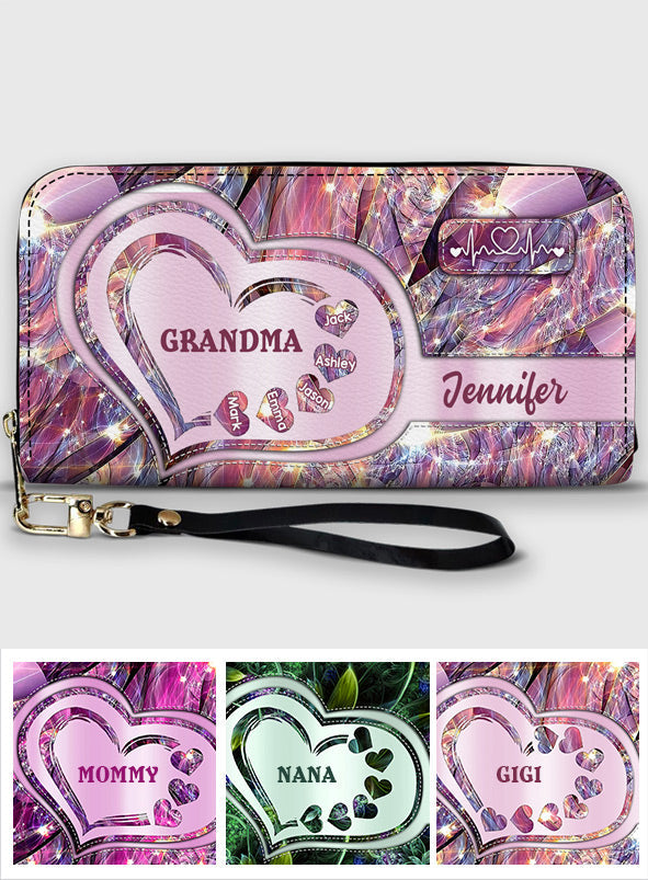 Best Grandma Ever - Personalized Grandma Leather Long Wallet