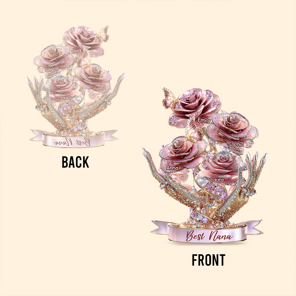 Beautiful Roses Gift For Mom, Grandma - Personalized Mother Custom Shaped Acrylic Plaque