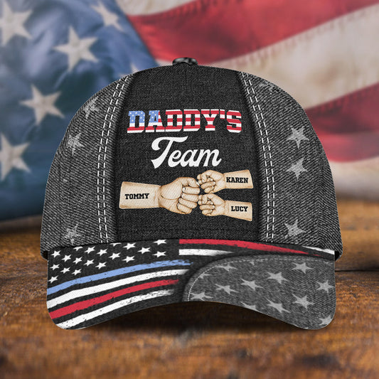 Proud Dad Team Fist Bump - Personalized Father Classic Cap