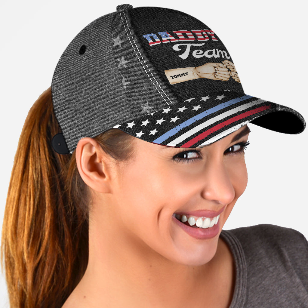 Proud Dad Team Fist Bump - Personalized Father Classic Cap