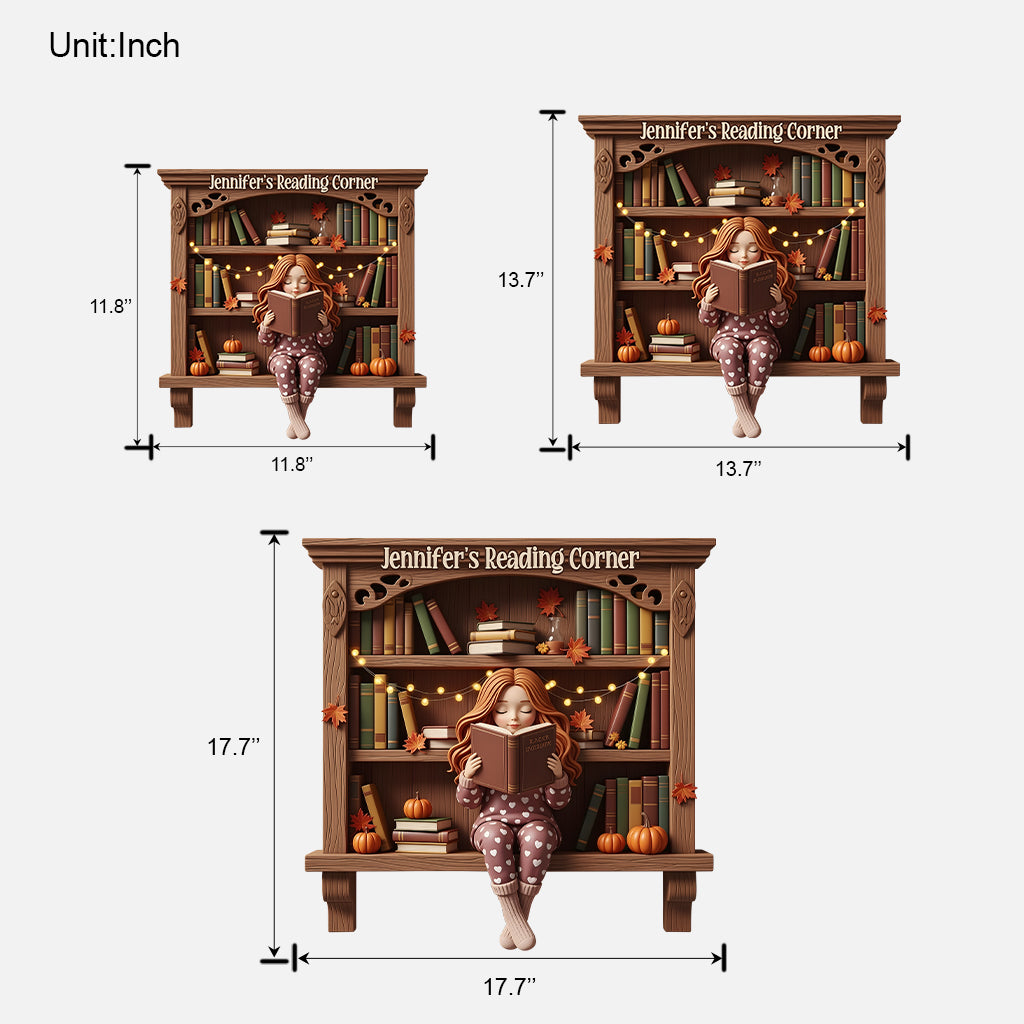Reading Corner - Personalized Book Custom Shaped Wood Sign