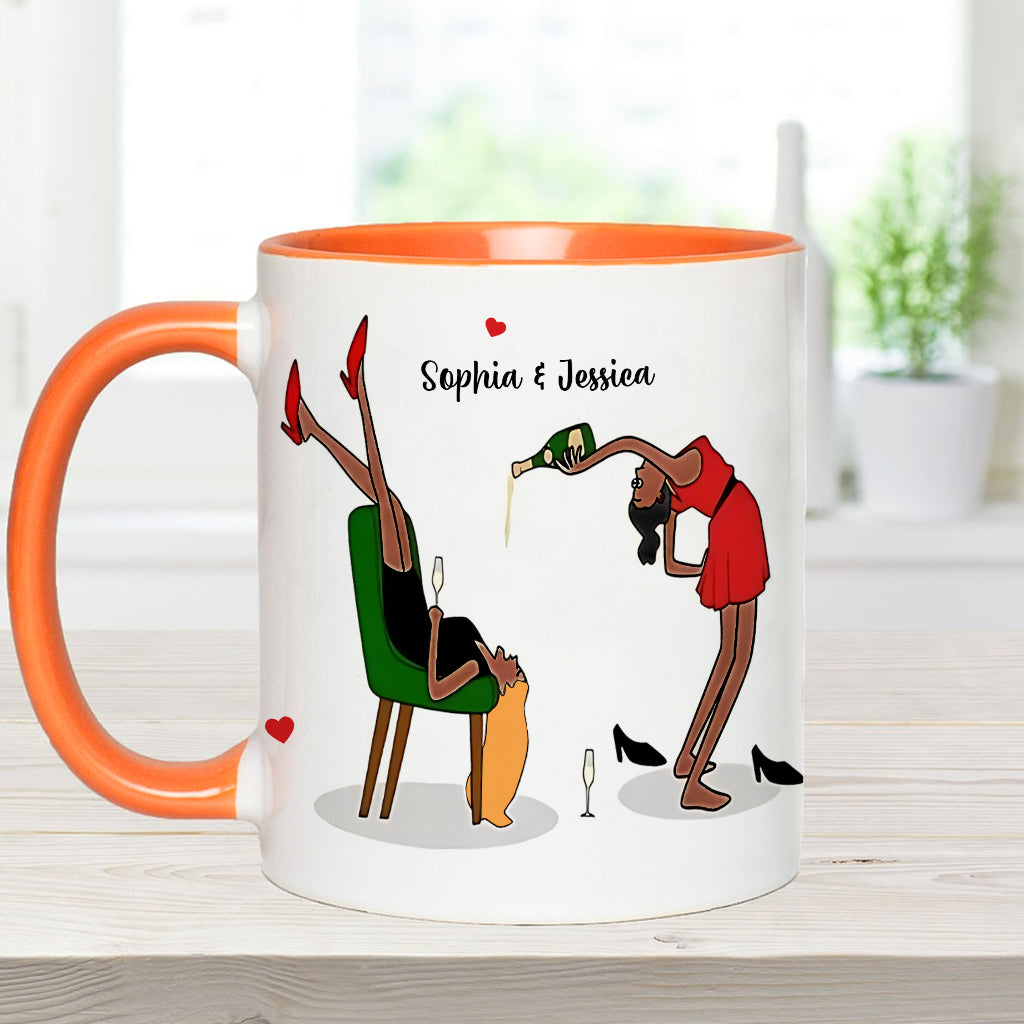 We Stay Ghost Friends - Funny Gift For Bestie - Personalized Bestie Accent Mug