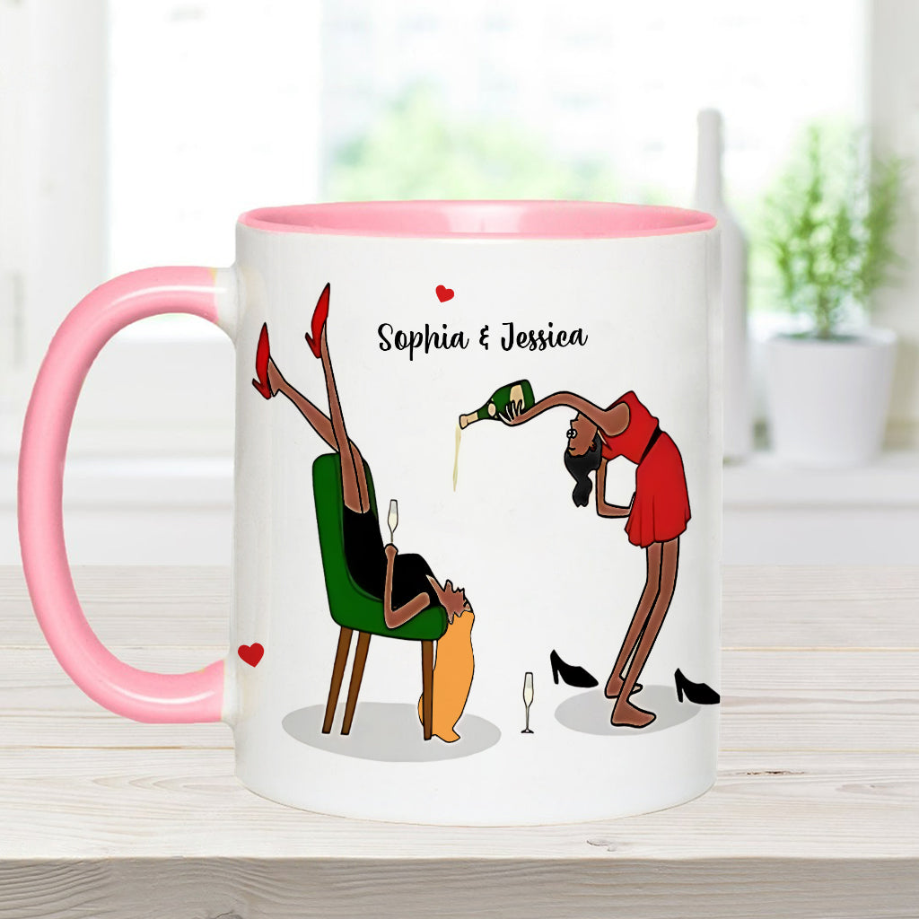 We Stay Ghost Friends - Funny Gift For Bestie - Personalized Bestie Accent Mug