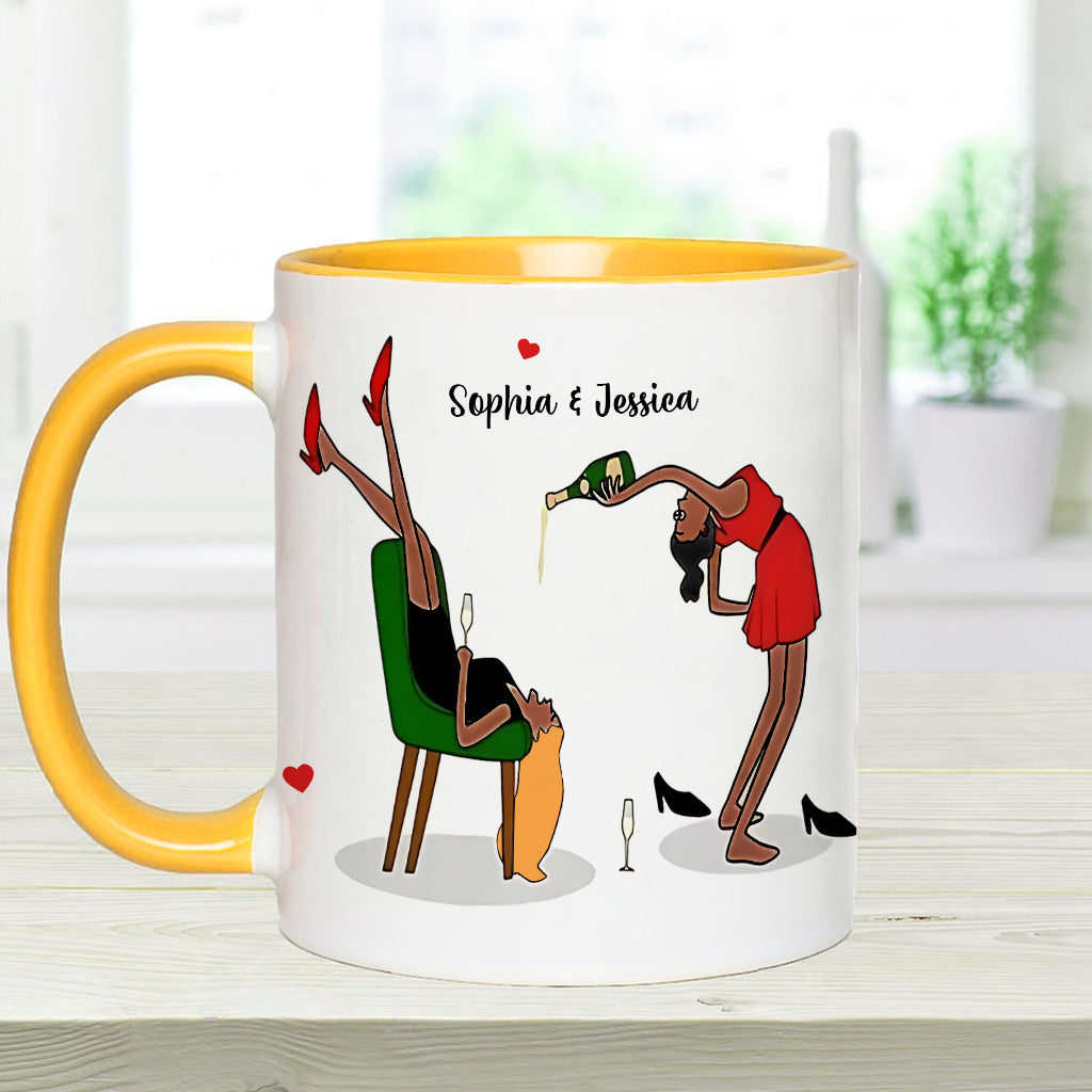 We Stay Ghost Friends - Funny Gift For Bestie - Personalized Bestie Accent Mug