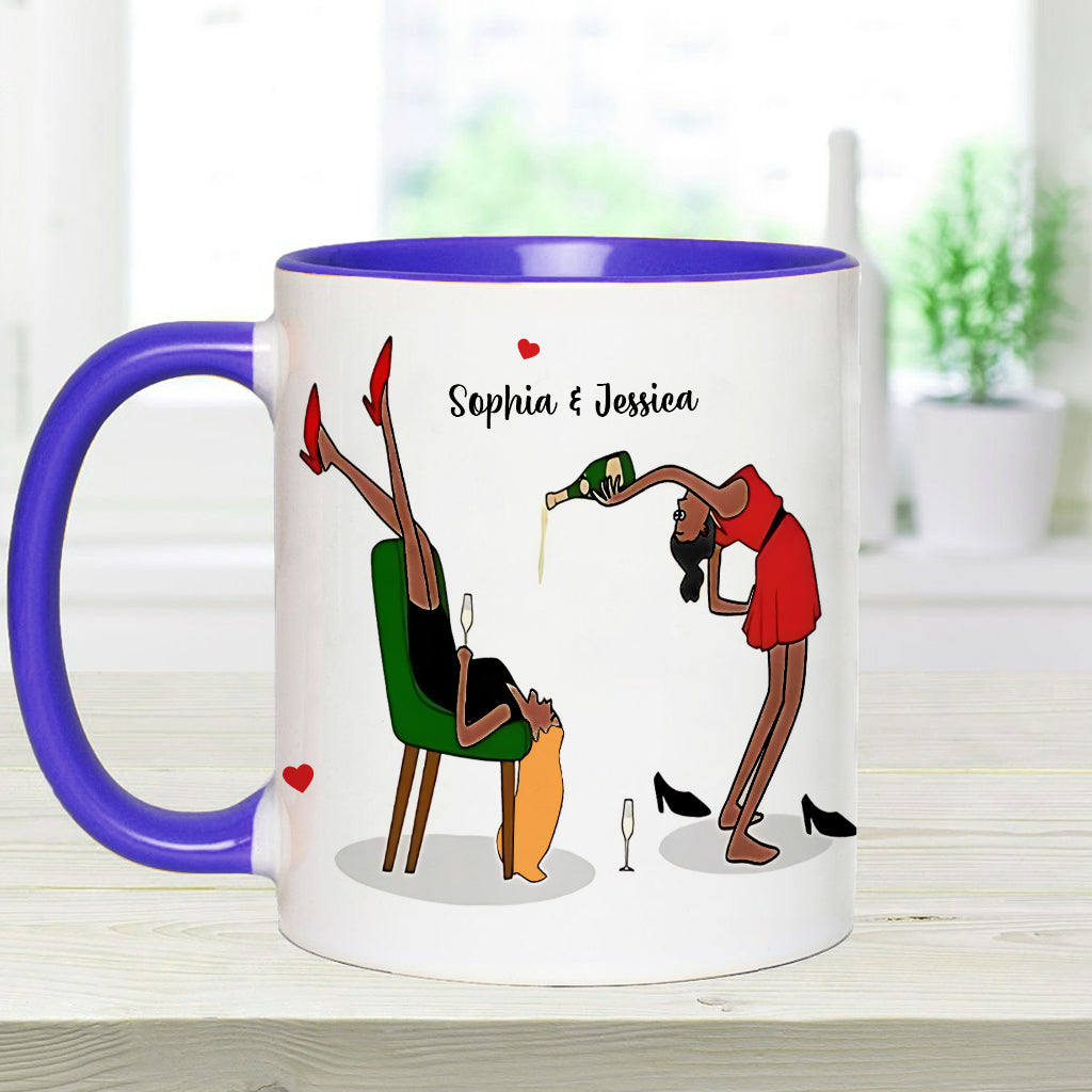 We Stay Ghost Friends - Funny Gift For Bestie - Personalized Bestie Accent Mug