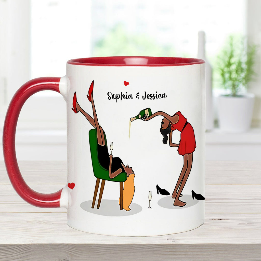 We Stay Ghost Friends - Funny Gift For Bestie - Personalized Bestie Accent Mug