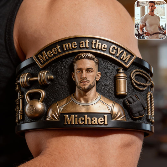 Gym King - Personalized Fitness Shaped Cuff Bracelet