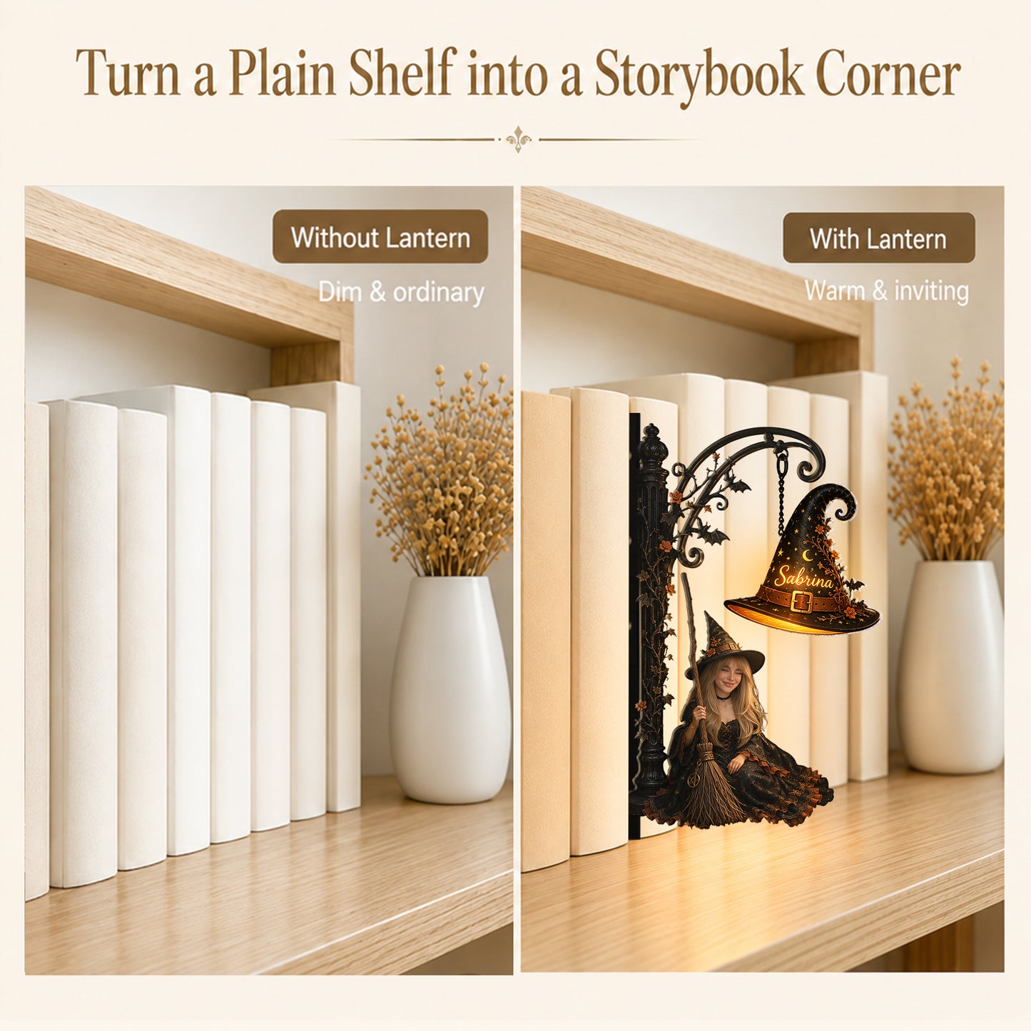 Be A Witch - Personalized Witch Bookshelf Lamp