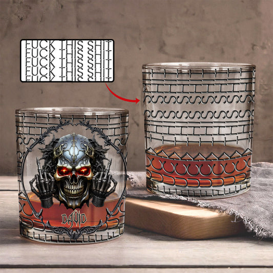 F*ck This Sh*t - Personalized Skull Whiskey Glass