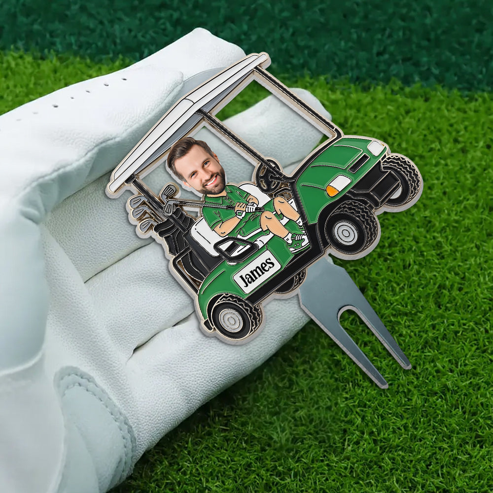 Funny Caricature Gift For Golf Lover - Personalized Golf Ball Marker