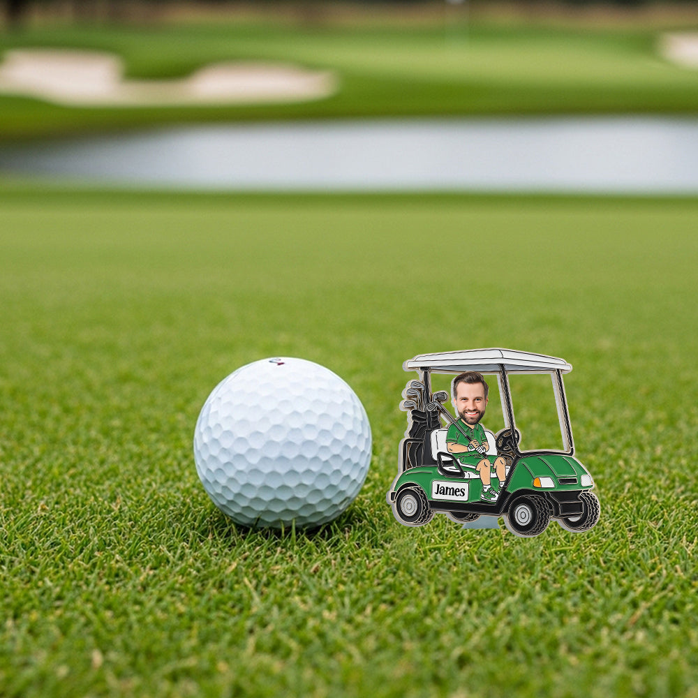 Funny Caricature Gift For Golf Lover - Personalized Golf Ball Marker