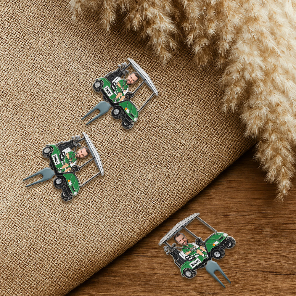 Funny Caricature Gift For Golf Lover - Personalized Golf Ball Marker