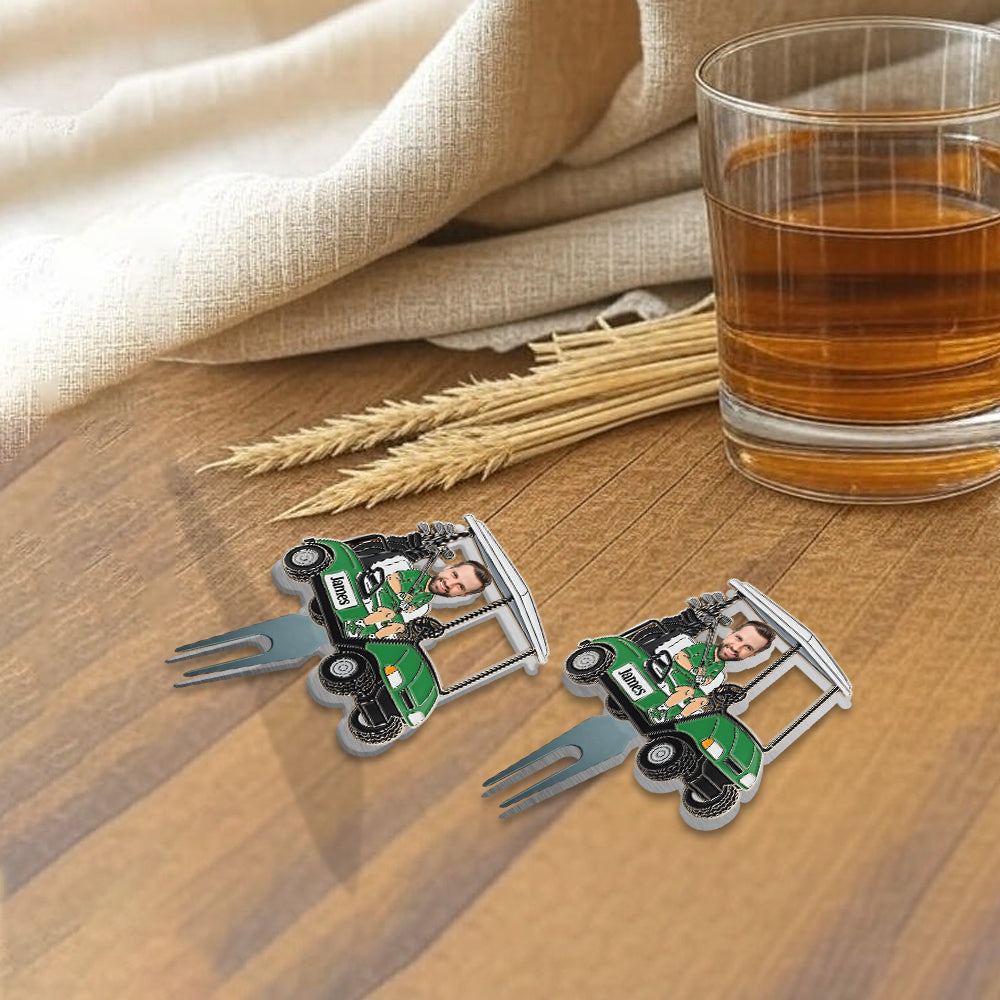 Funny Caricature Gift For Golf Lover - Personalized Golf Ball Marker