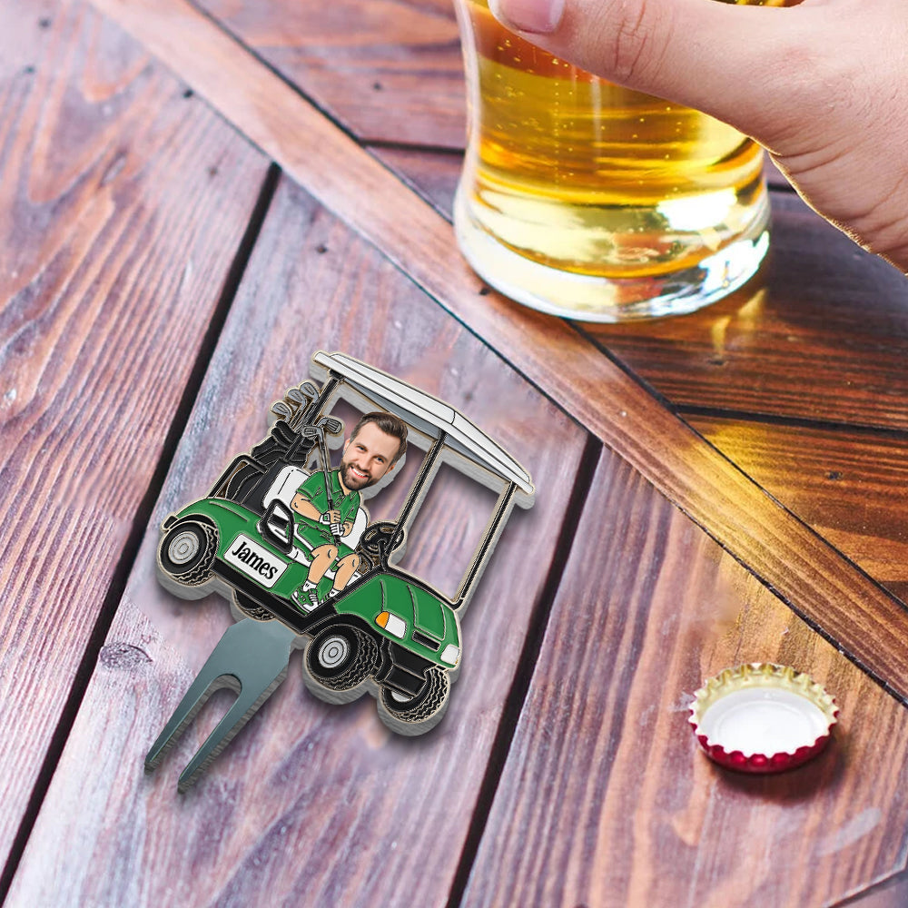 Funny Caricature Gift For Golf Lover - Personalized Golf Ball Marker