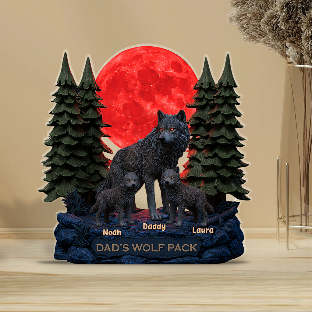My Woft Pack Gift For Dad, Grandpa - Personalized Father Custom Shaped Acrylic Plaque