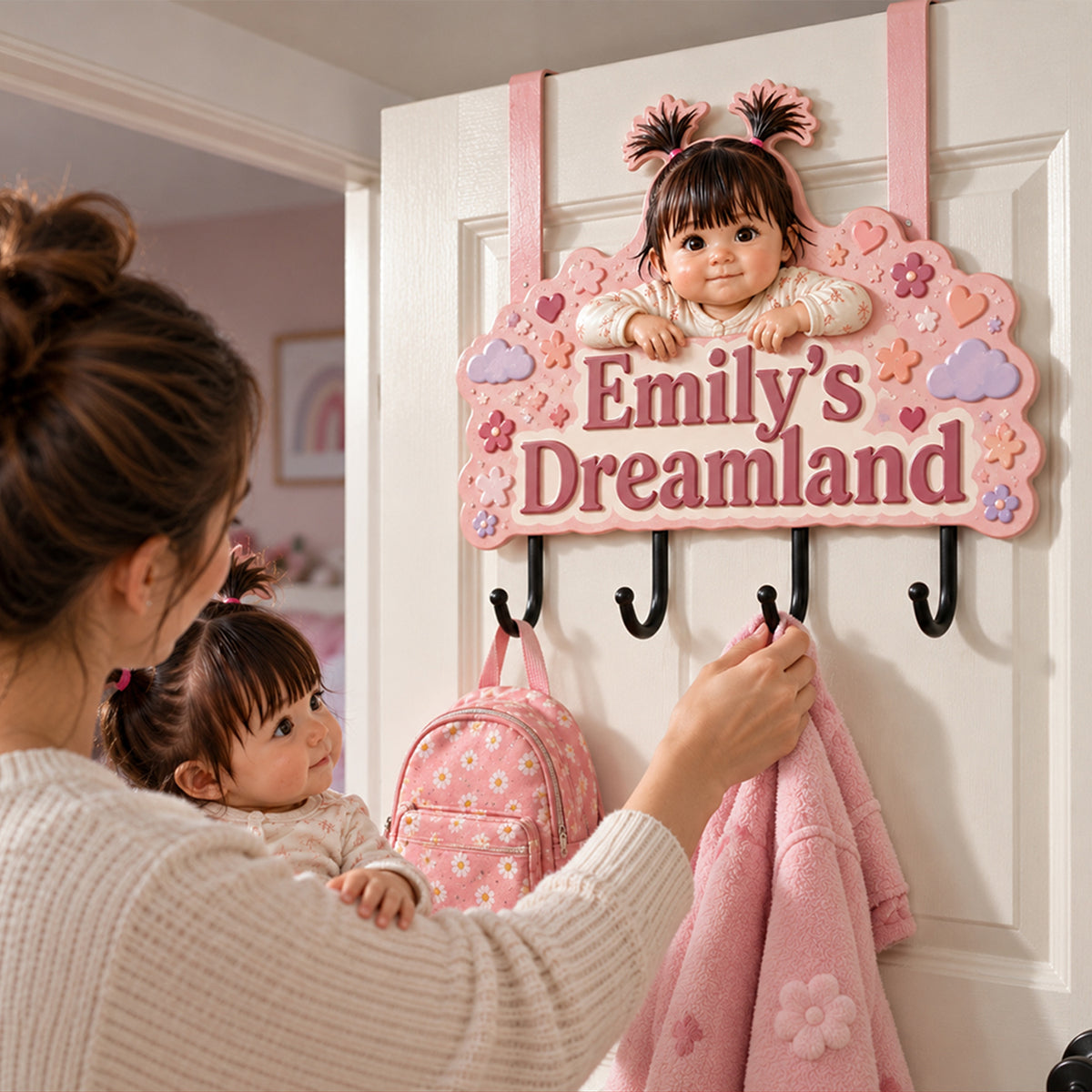 My Happy Place - Personalized Kid Metal Door Hooks