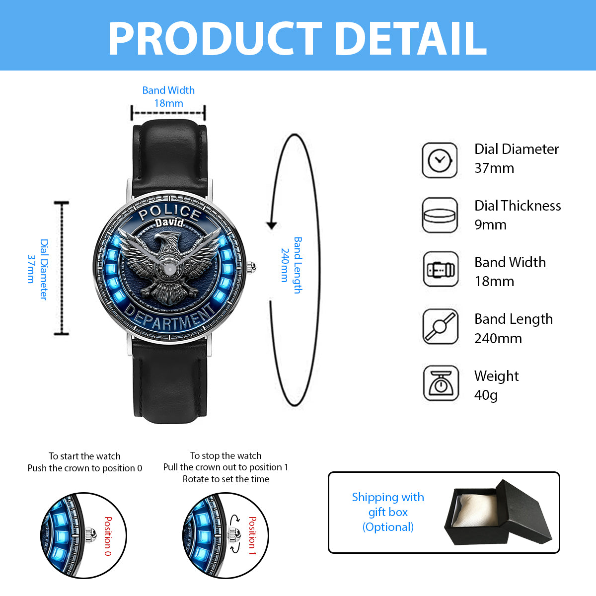 Police Department - Personalized Police Officer Hand Watch