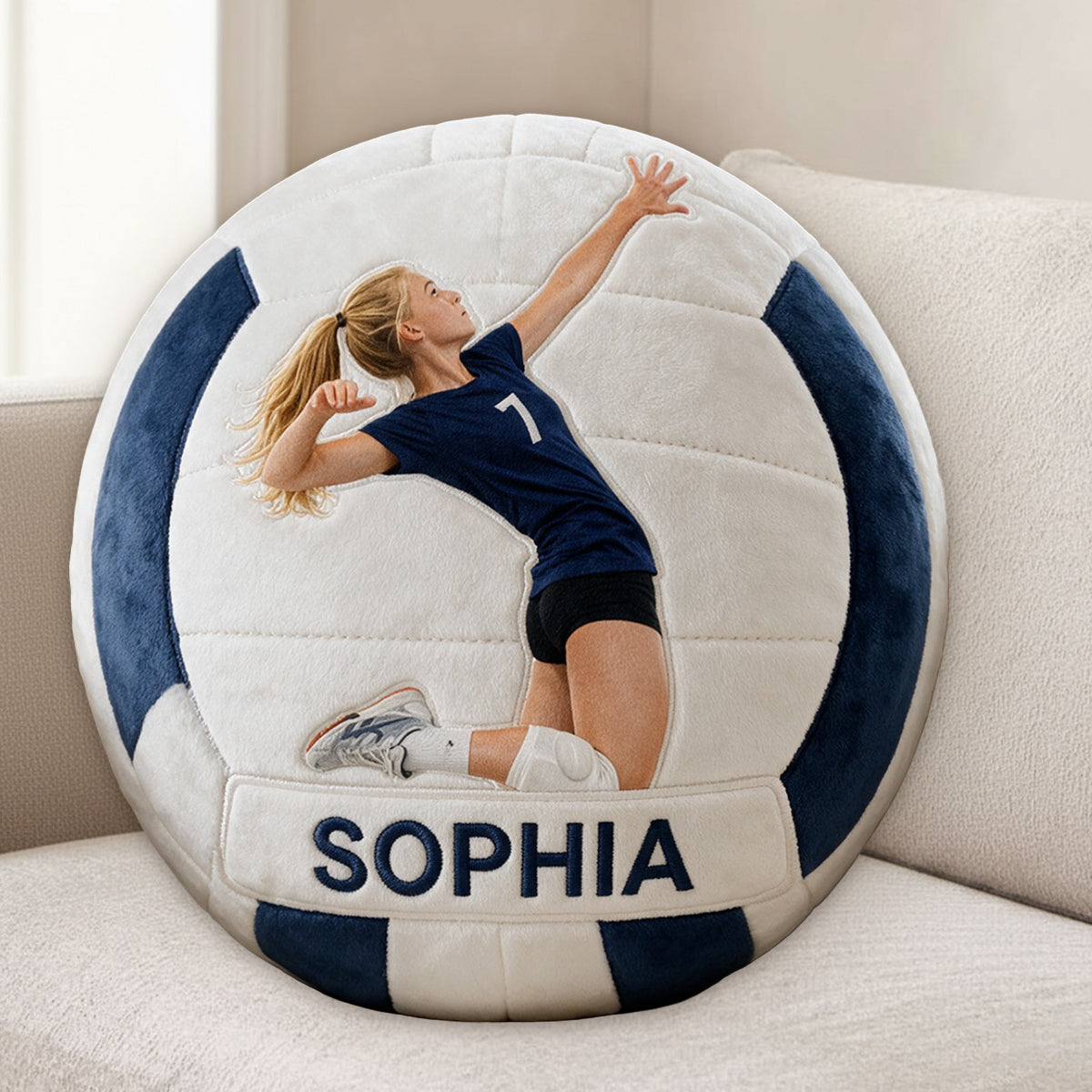 Any Sport, Any Photo - Personalized Football Premium Faux Fur Pillow