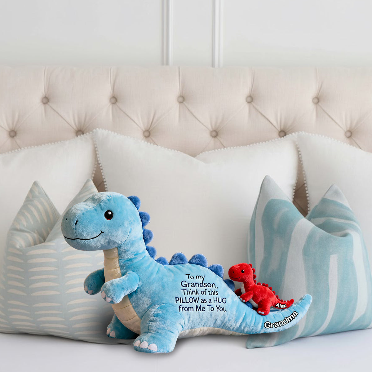 To my Grandson - Personalized Kid Faux Fur Shaped Pillow