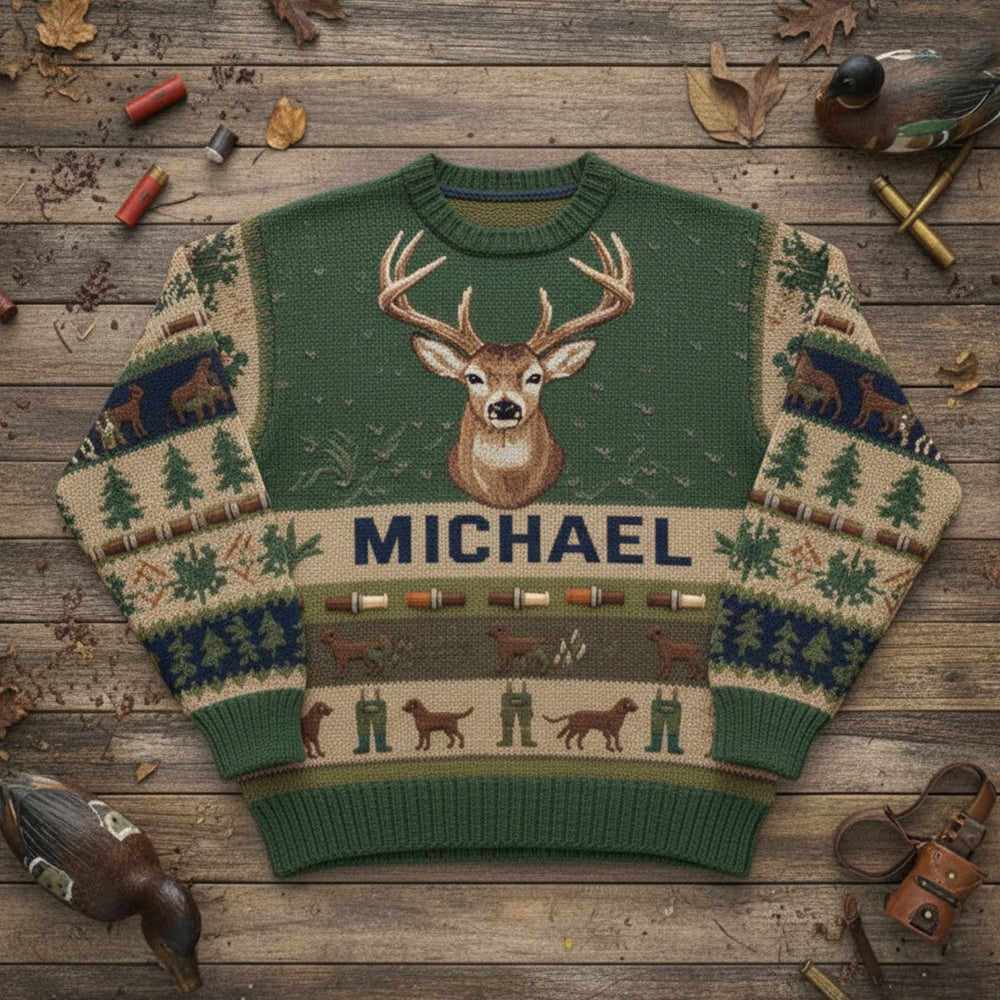 Love Hunting Season - Personalized Hunting Ugly Sweater