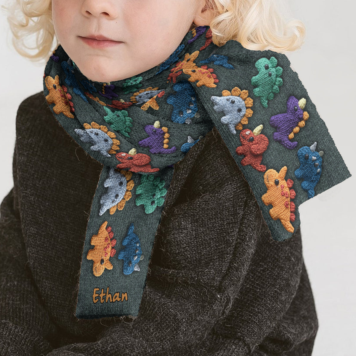 Personalized Winter Gift for Kids - Perfect for Snow Days & Trips - Personalized Kid Knitted Scarf