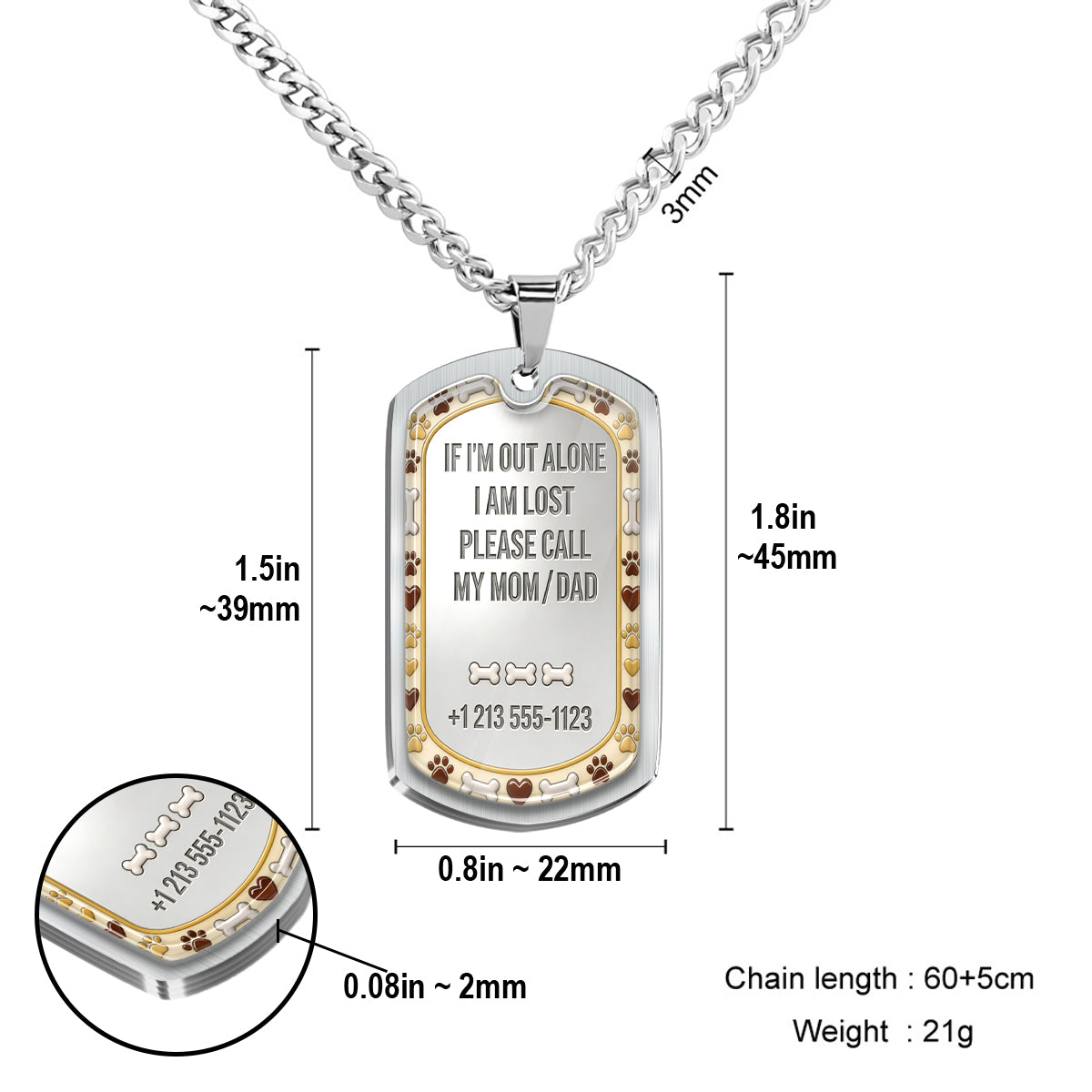 Pets ID - Personalized Dog Tag Necklace