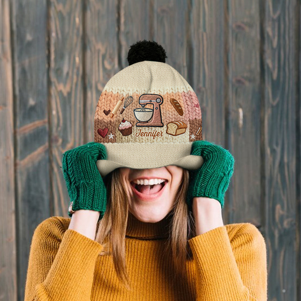 Baking Makes Me Happy - Personalized Baking Beanie Hat