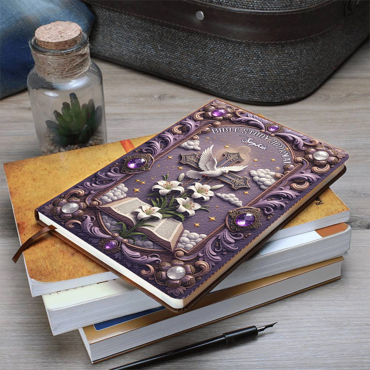 Bible Study Journal - Personalized Christian Leather Journal