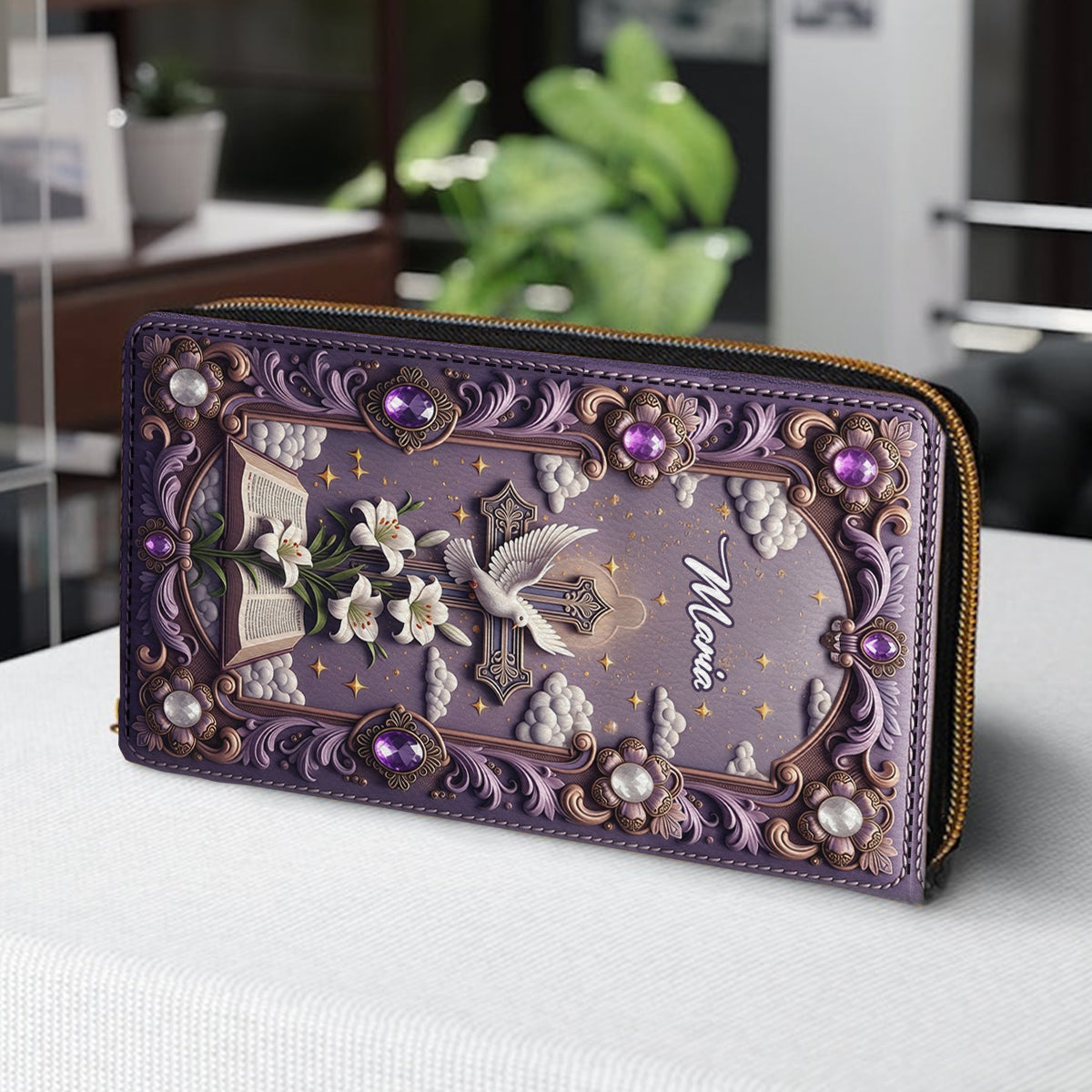 Eternal Faith - Personalized Christian Leather Long Wallet