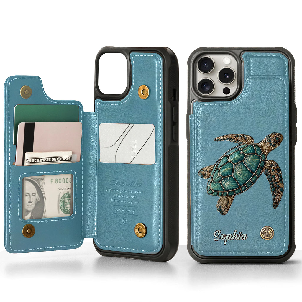 Love Turtles - Personalized Turtle Wallet Phone Case