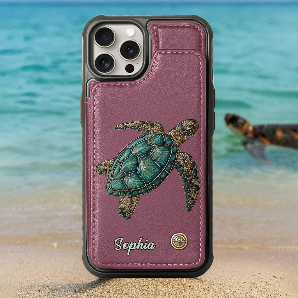 Love Turtles - Personalized Turtle Wallet Phone Case