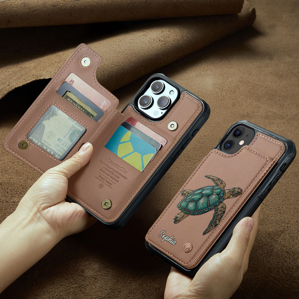 Love Turtles - Personalized Turtle Wallet Phone Case