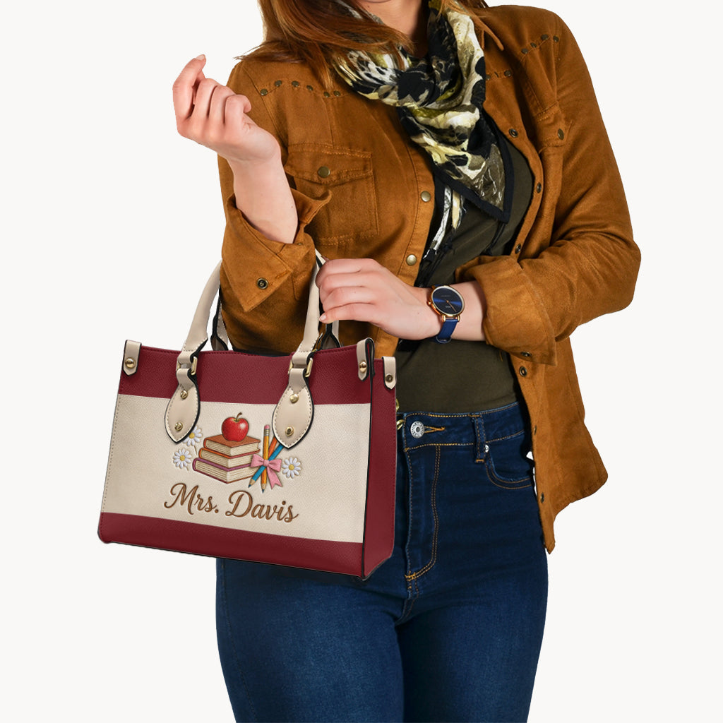 Teacher Gifts - Personalized Teacher Leather Handbag
