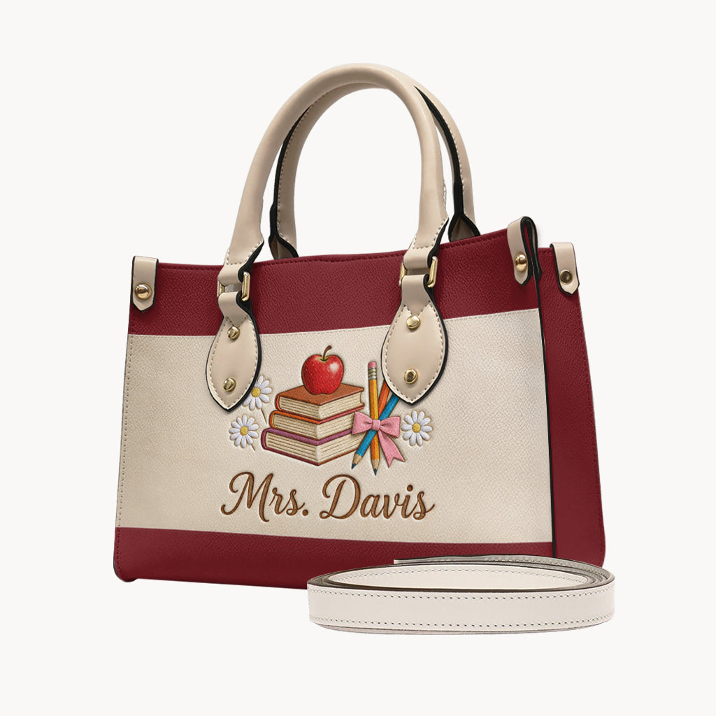 Teacher Gifts - Personalized Teacher Leather Handbag