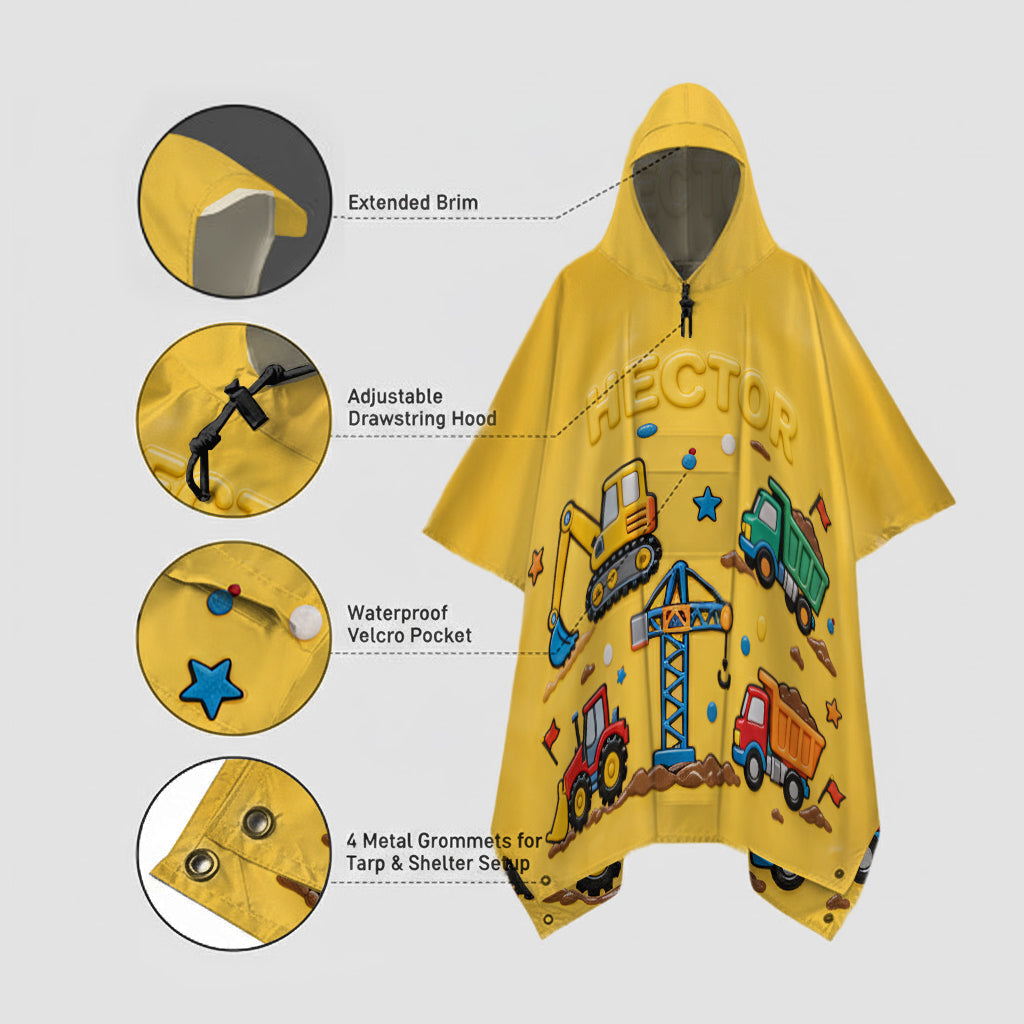 Unique Kid Gift - Personalized Kid Rain Poncho Coat