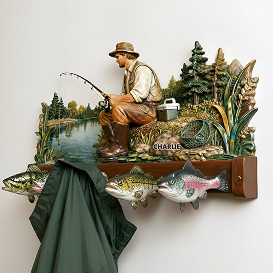 Fishing Life - Personalized Fishing Shaped Hanging Organizer