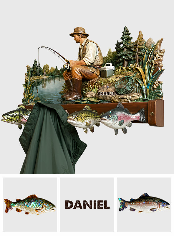 Fishing Life - Personalized Fishing Shaped Hanging Organizer